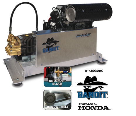 B-K8035HC Bandit 8 gpm at 3500 psi Honda GX690 With Comet Pump
