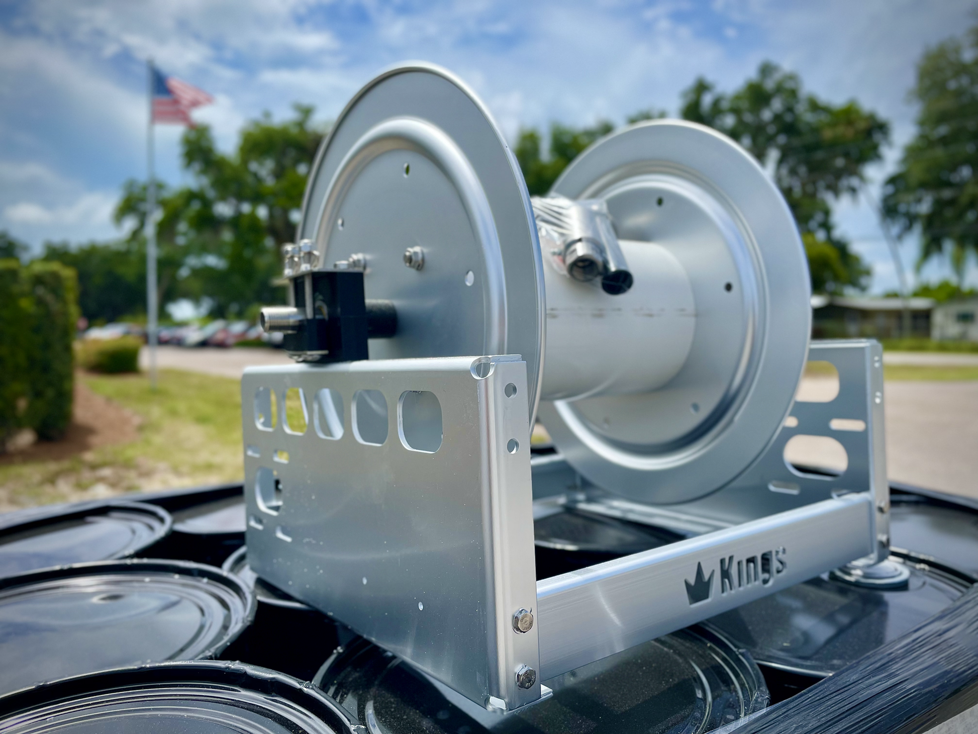 Kings Hose Reel 12in Aluminum Manual Hose Reel