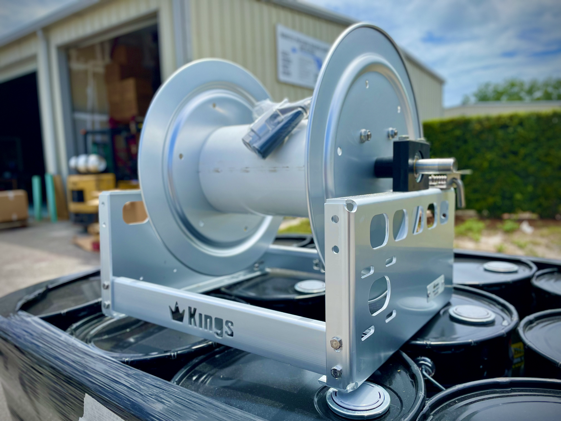 Kings Hose Reel 12in Aluminum Manual Hose Reel