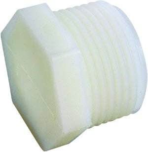 1" White Nylon Hex Head Plug 1" White Nylon Hex Head Plug