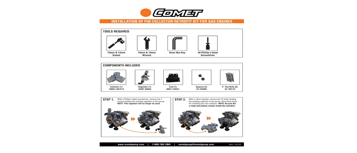 Comet P40 Retrofit Kit for Gas Engines