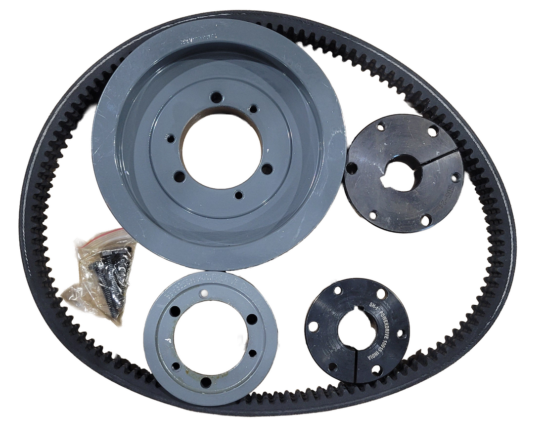 Pulley and Bushing Drive Kit 3 Groove 1450RPM for 1" Engine Shaft and 24mm Pump Shaft