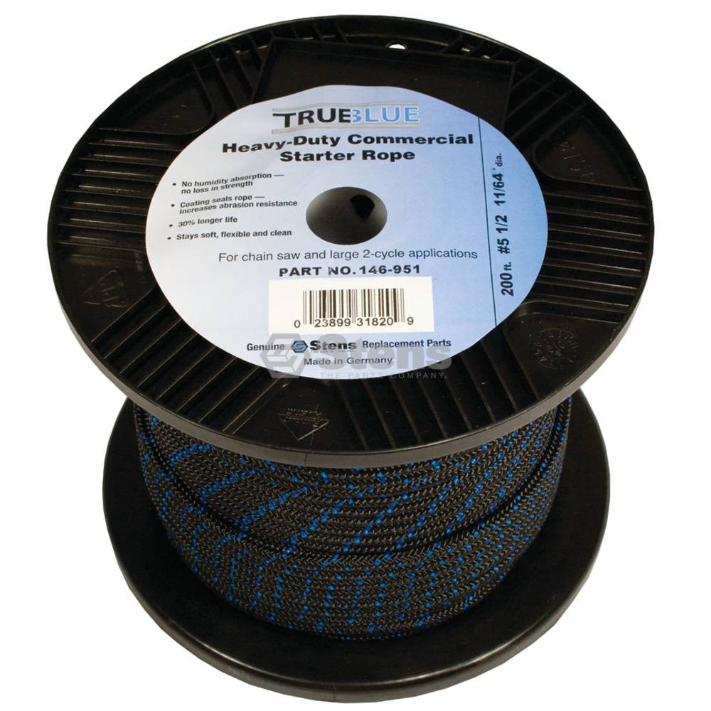 Starter rope GX390 TrueBlue 200' Starter Rope #5 1/2 Solid Braid whole Roll
