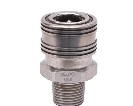 PRIMA by Veloci 3/8" MPT Stainless Steel Coupler Made in the USA