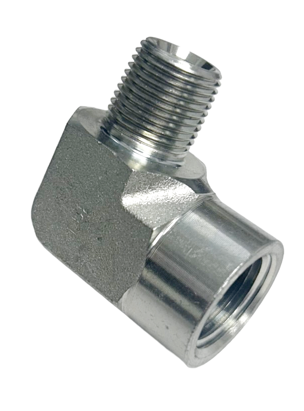3/8" MPT x 1/2" FPT 90° Steel Street Elbow