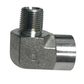 3/8" MPT x 1/2" FPT 90° Steel Street Elbow