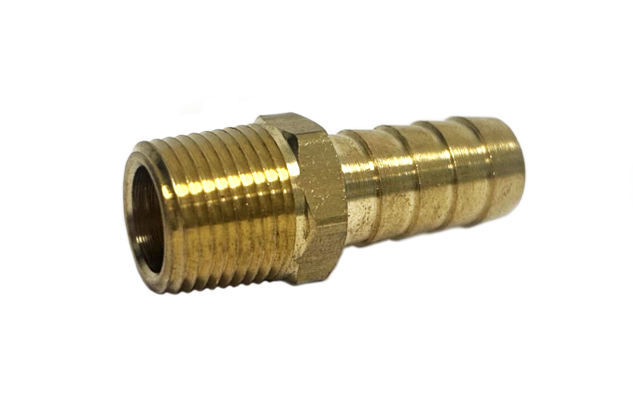 1/2 Hose Barb x 3/8 MPT - Brass