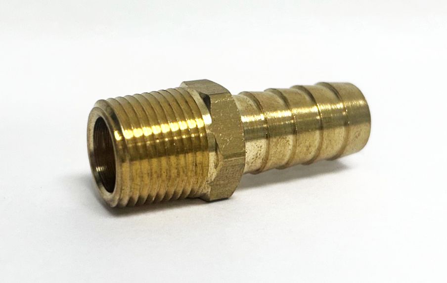 1/2 Hose Barb x 3/8 MPT - Brass