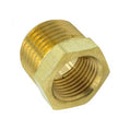 Hex Bushing 1/2" MPT by 3/8 FPT BRASS