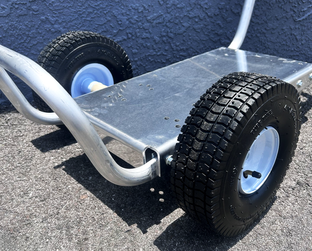 Aluminum Cart frame with bent handle 10" tires