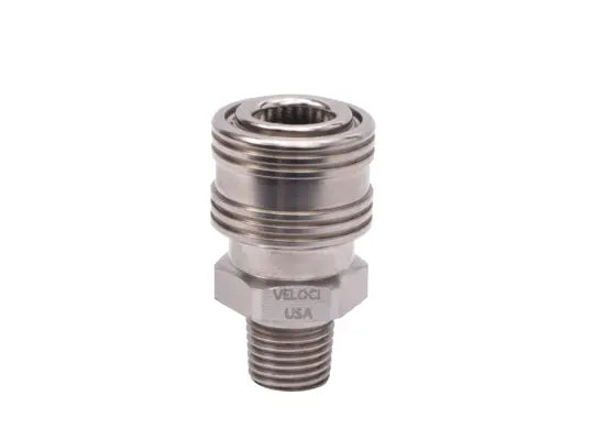 PRIMA by Veloci 1/4" MPT Stainless Steel Coupler Made in the USA