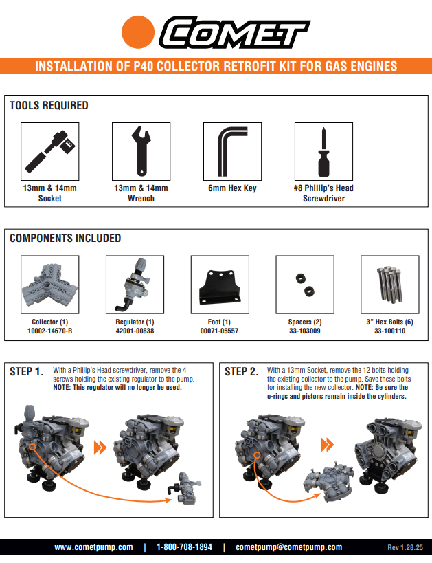 NEW STYLE P40 COLLECTOR RETROFIT KIT FOR GAS ENGINES
