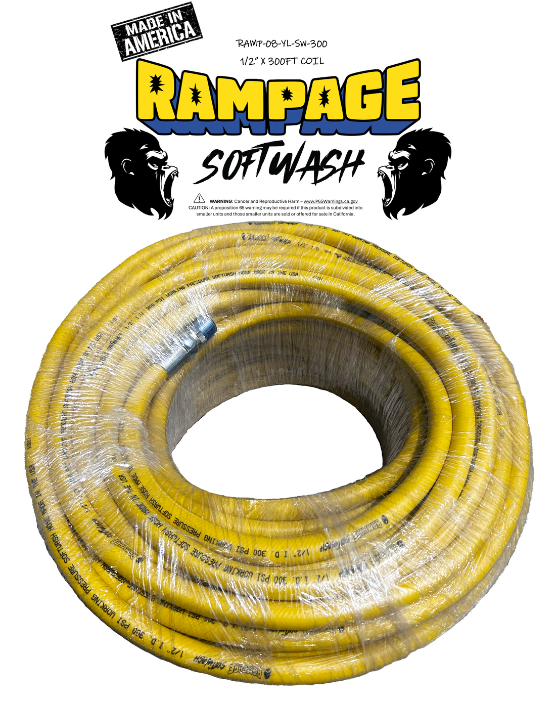 Rampage 1/2" Yellow 300ft Softwash Hose