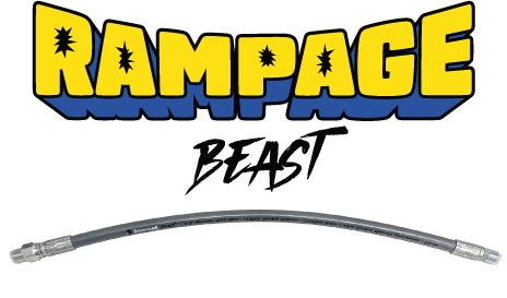 RAMPAGE BEAST Smooth Gray 3/8" Double Wire 7300 PSI Whip hose