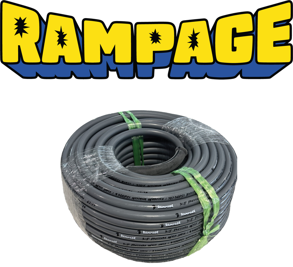 RAMP106-100: RAMPAGE 100' Smooth Gray 3/8" Single Wire 4300 PSI High Pressure Hose