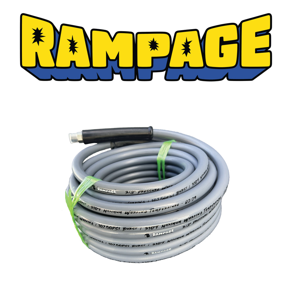 RAMP106-100: RAMPAGE 100' Smooth Gray 3/8" Single Wire 4300 PSI High Pressure Hose