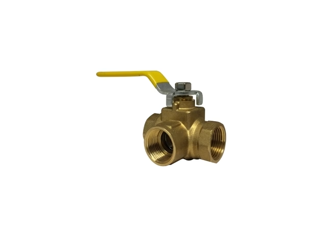 3/4" 3 Way Ball Valve Brass