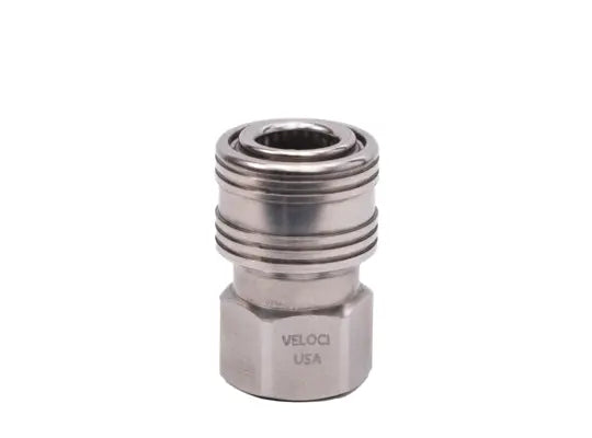 PRIMA by Veloci 1/4" FPT Stainless Steel Coupler, Made in the USA