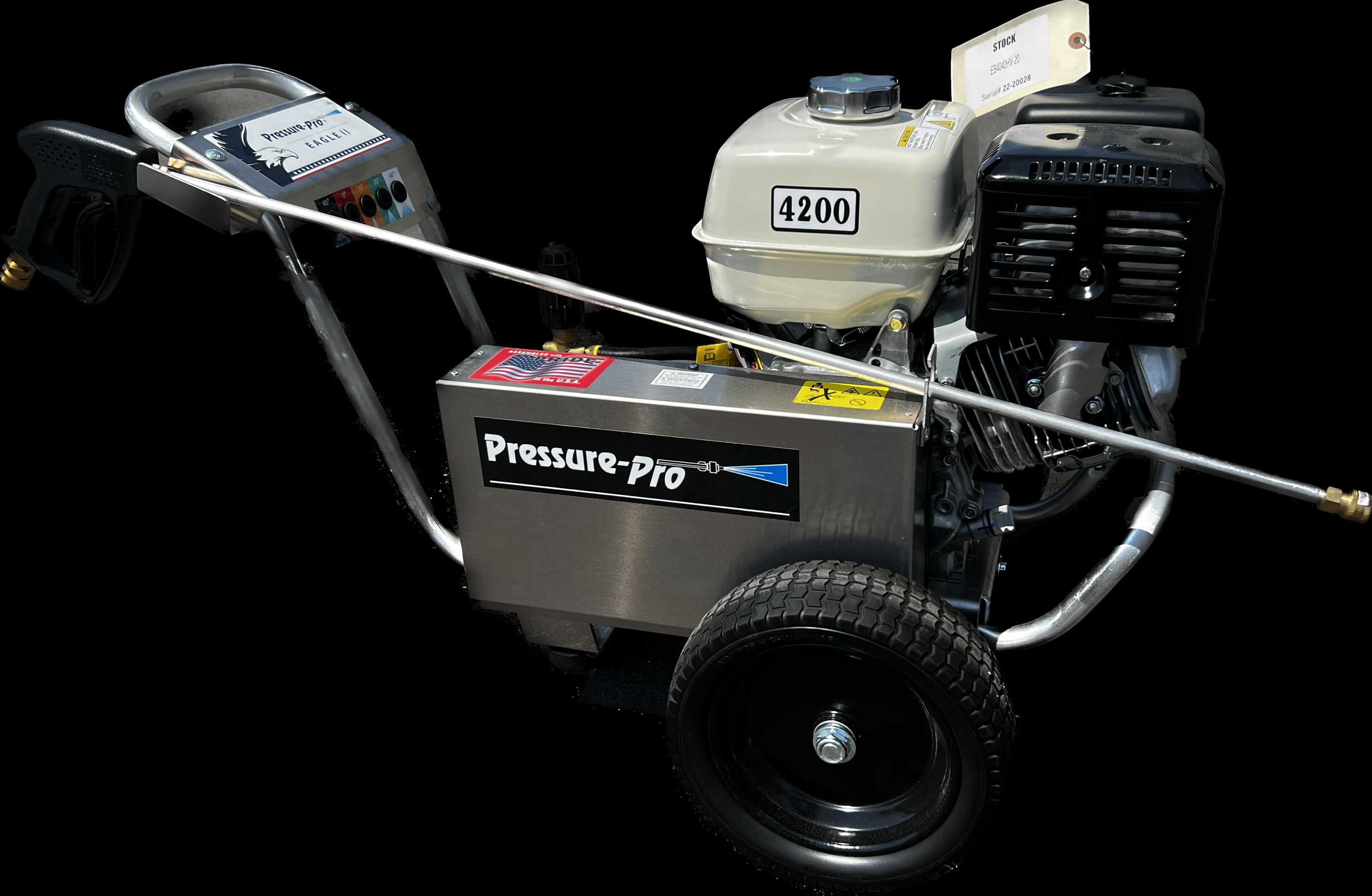 Pressure Pro Cart EB4042HV-20 4 gpm at 4200 psi Belt Drive Honda GX390