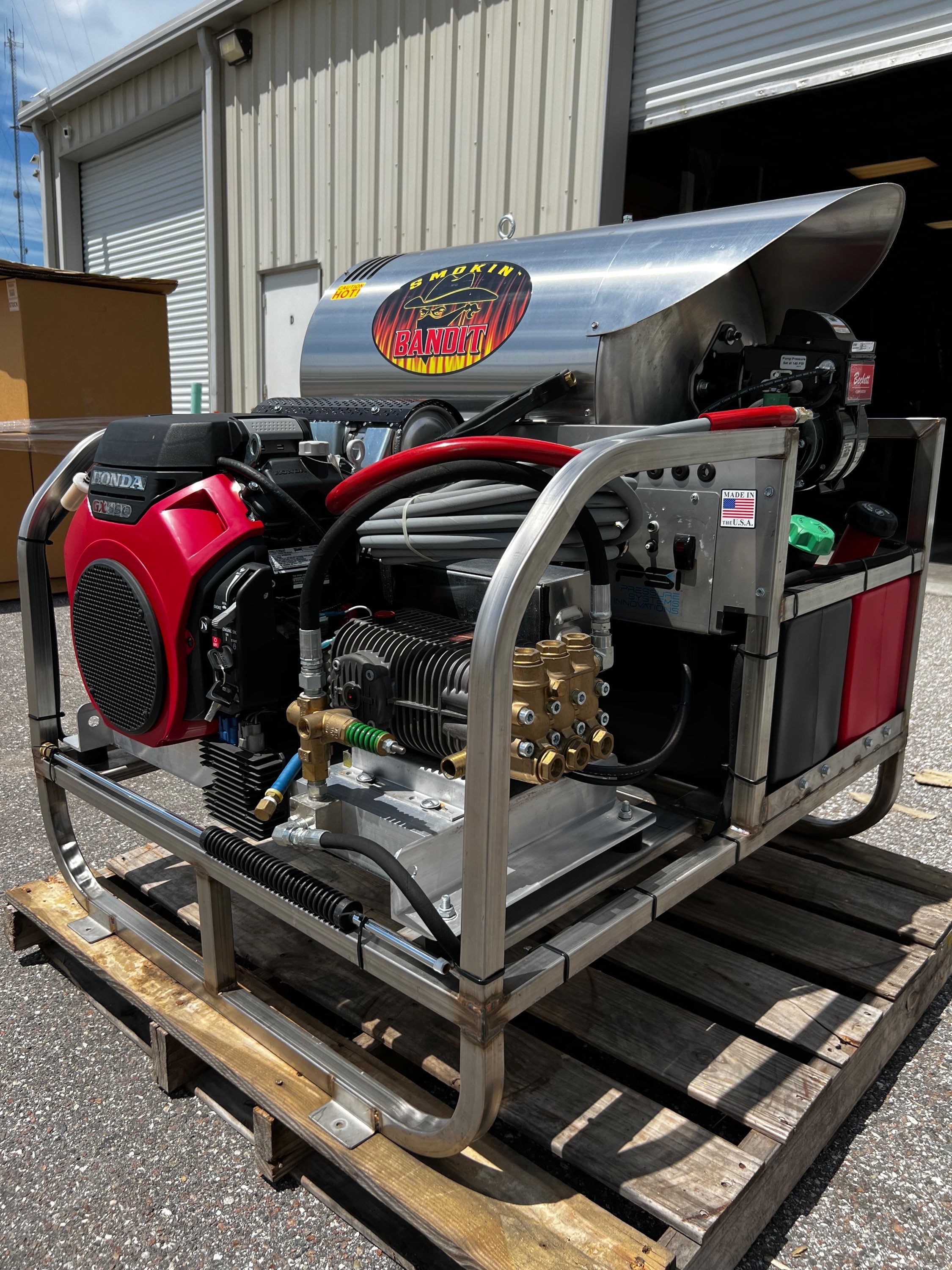 B-SH8035HCS Stainless Steel Bandit Smokin Hot 8GPM at 3500PSI Hot Water Skid