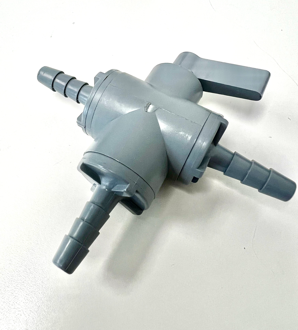 1/4" Barb 3-Way PVC Ball Valve With FKM Seals