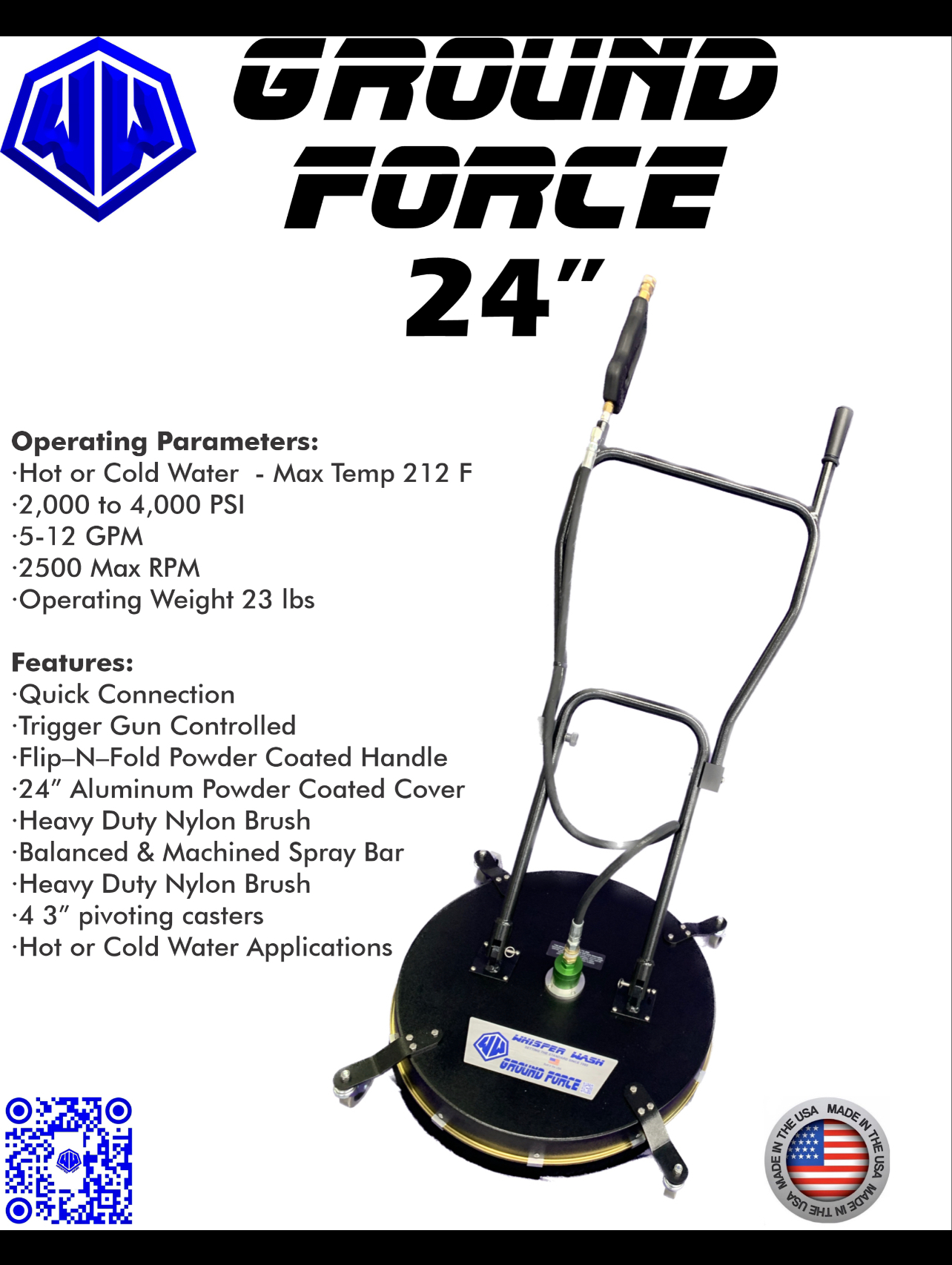 Whisper Wash Ground Force 24 inch Surface Cleaner