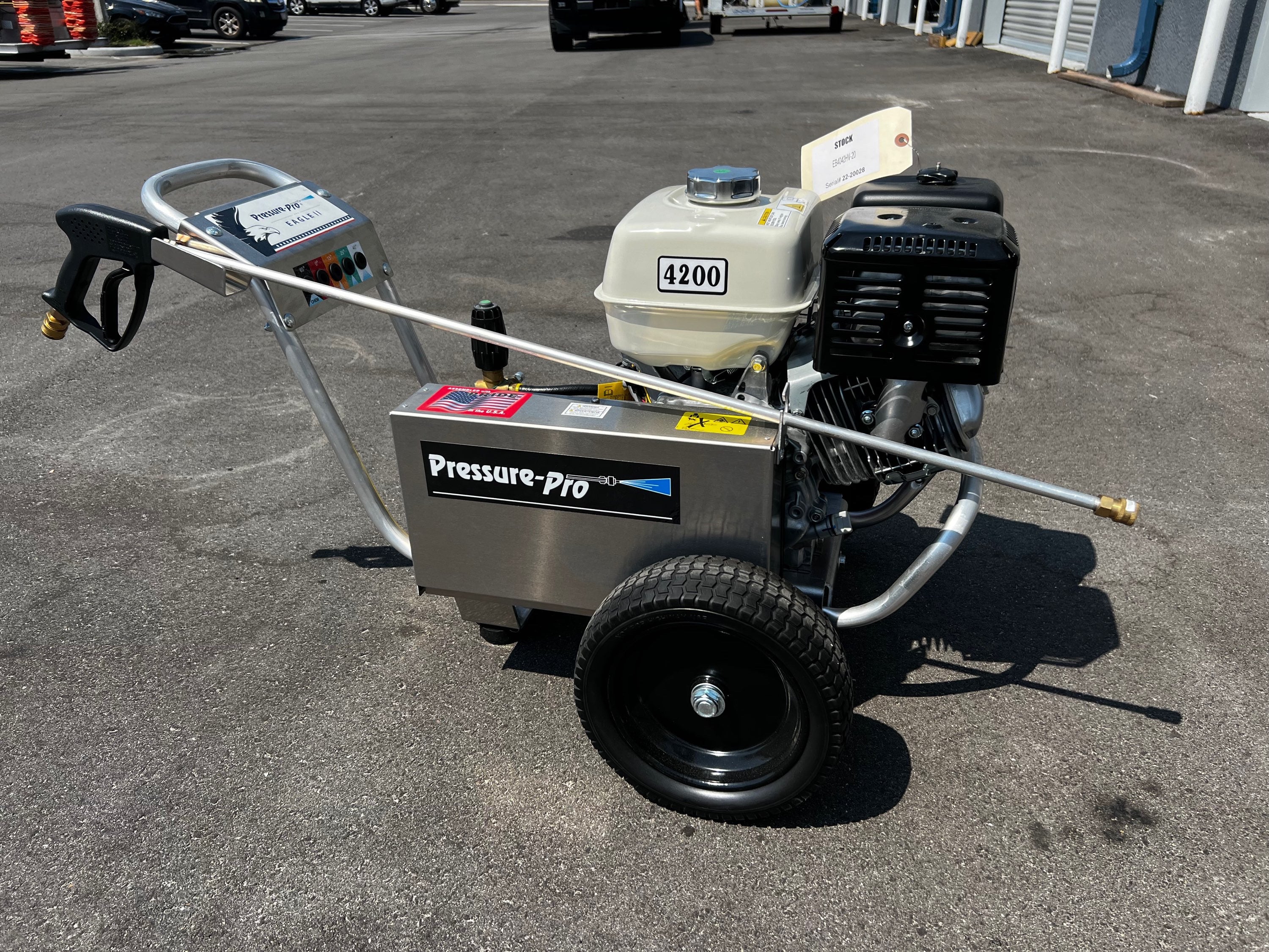 Pressure Pro Cart EB4042HV-20 4 gpm at 4200 psi Belt Drive Honda GX390
