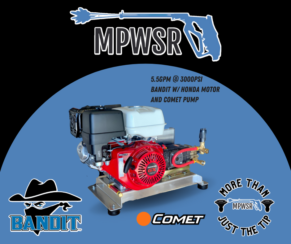 B-K5530HC Bandit 5.5GPM at 3000PSI Honda GX390 Belt Drive With Comet Pump