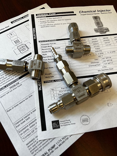 Forged Chemical Injector - Stainless Steel with Check Valve