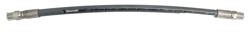 RAMPAGE BEAST Smooth Gray 1/2" Double Wire 6200 PSI Whip hoses