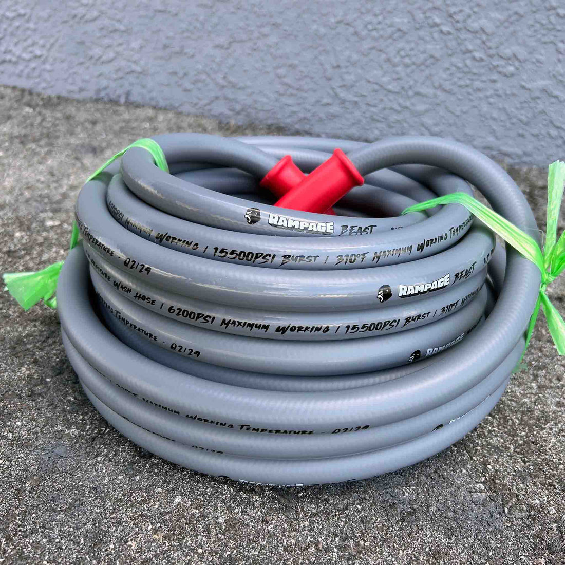 RAMP208-200: RAMPAGE BEAST 200' Smooth Gray 1/2" Double Wire 6200 PSI.