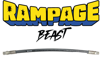 RAMPAGE BEAST Smooth Gray 1/2" Double Wire 6200 PSI Whip hoses