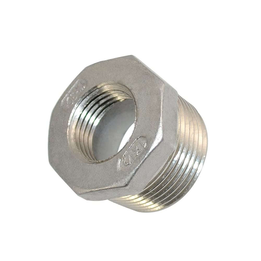 1" M x 1/2" F 304 SS Reducer Hex Bushing